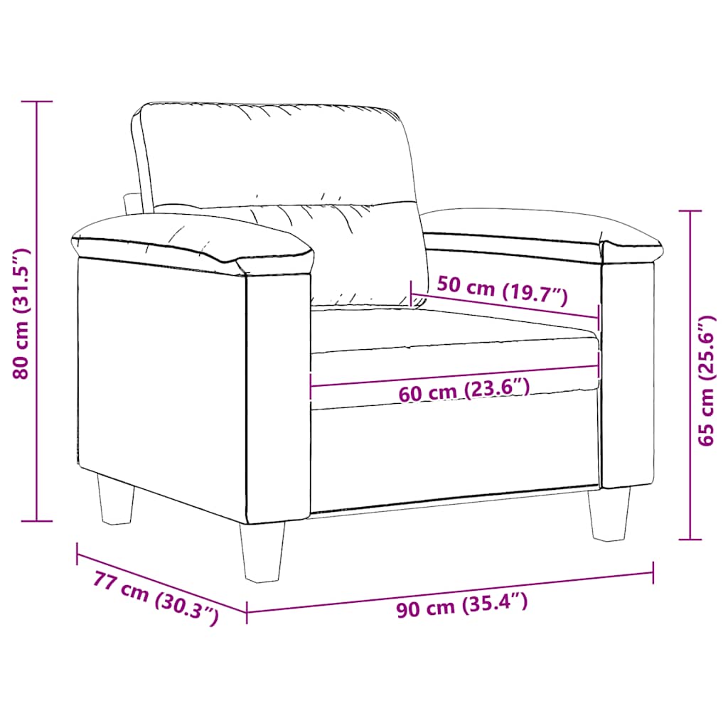 Πολυθρόνα Σκούρο Γκρι60 εκ. Ύφασμα μικροϊνών - Pakobazaar