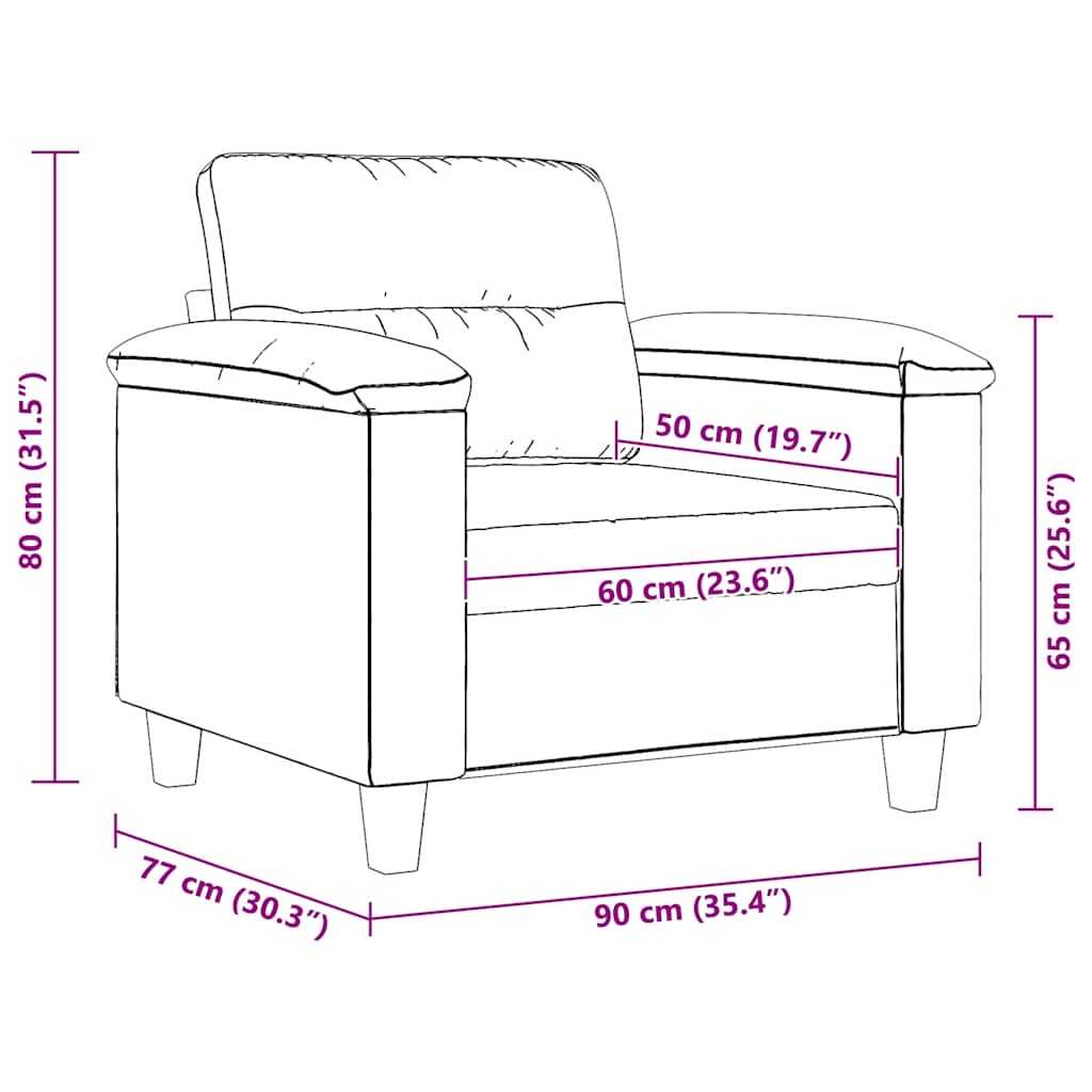 Πολυθρόνα Μαύρη 60 εκ. από Ύφασμα Μικροϊνών - Pakobazaar