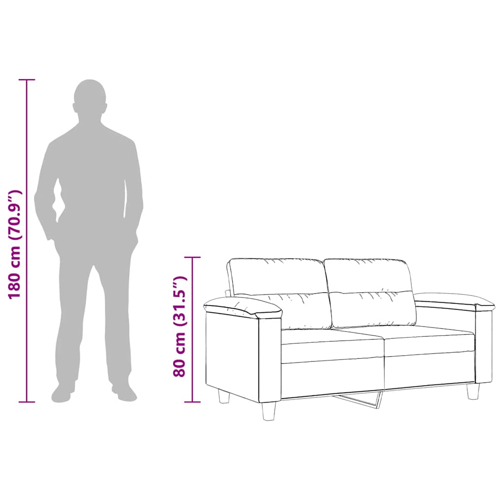 Καναπές Διθέσιος Σκούρο γκρι 120 εκ. Ύφασμα μικροϊνών - Pakobazaar