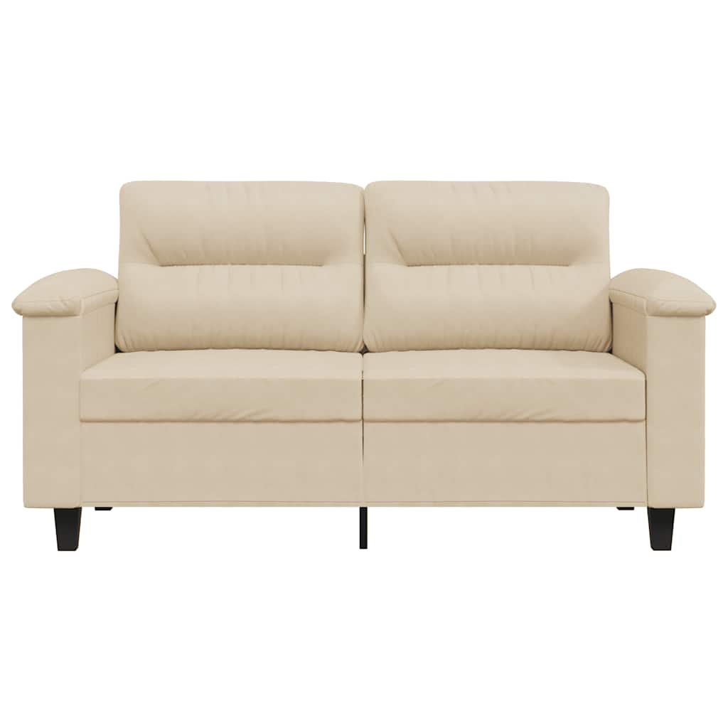 Καναπές Διθέσιος Κρεμ 120 εκ. Ύφασμα μικροϊνών