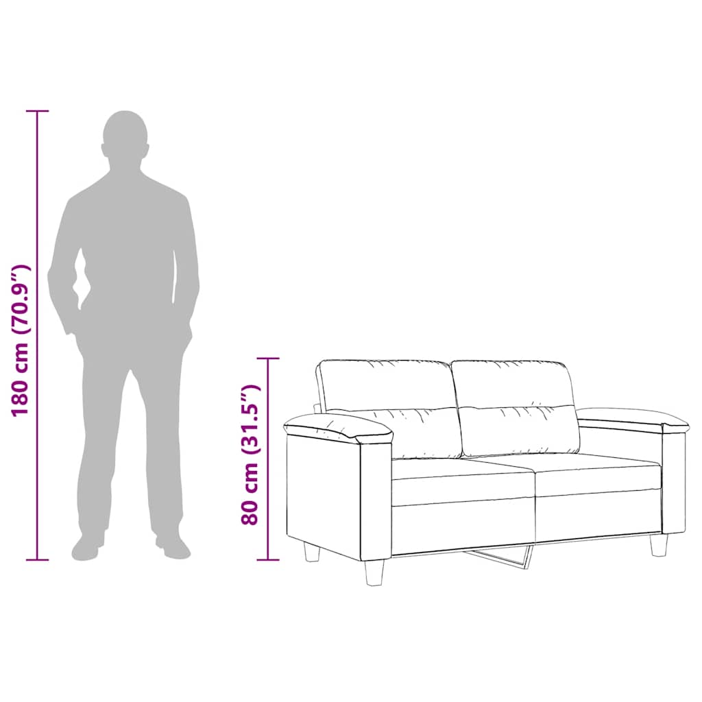 Καναπές Διθέσιος Κρεμ 120 εκ. Ύφασμα μικροϊνών