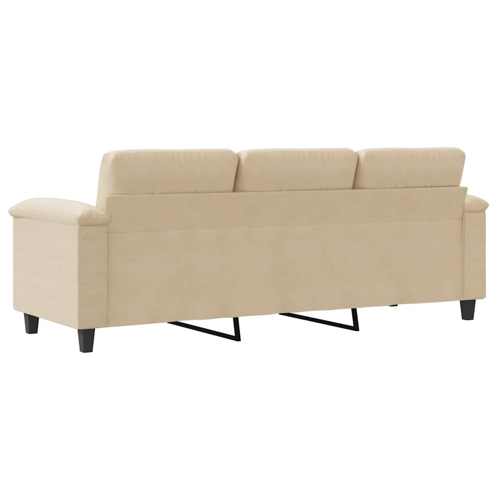 Καναπές Τριθέσιος ΚρεμTaupe 180 εκ. Ύφασμα Μακροϊνών