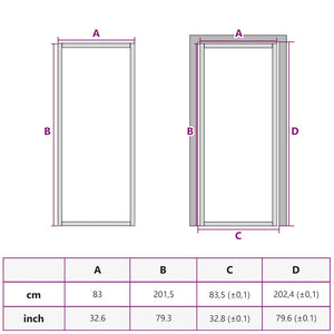 Εσωτερική Πόρτα Χρυσή 83 x 201,5 εκ. Ψημένο Γυαλί & Αλουμίνιο - PAKOBAZAAR