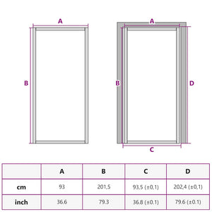Εσωτερική Πόρτα Χρυσή 93 x 201,5 εκ. Ψημένο Γυαλί & Αλουμίνιο - Pakobazaar