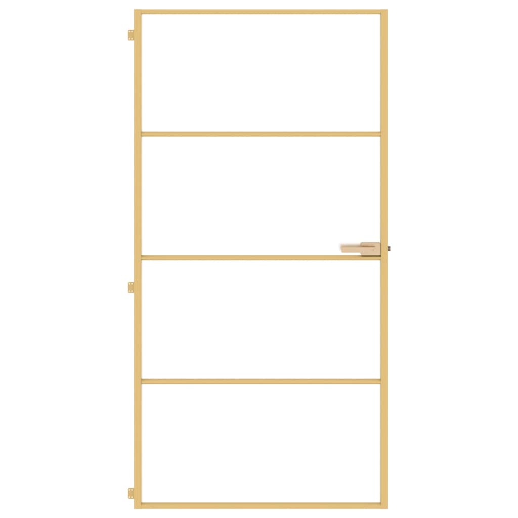 Εσωτερική Πόρτα Χρυσή 102,5x201,5 εκ. Ψημένο Γυαλί & Αλουμίνιο - PAKOBAZAAR