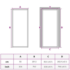 Εσωτερική Πόρτα Χρυσή 83 x 201,5 εκ. Ψημένο Γυαλί & Αλουμίνιο - PAKOBAZAAR