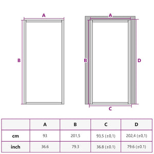 Εσωτερική Πόρτα Χρυσή 93 x 201,5 εκ. Ψημένο Γυαλί & Αλουμίνιο - PAKOBAZAAR