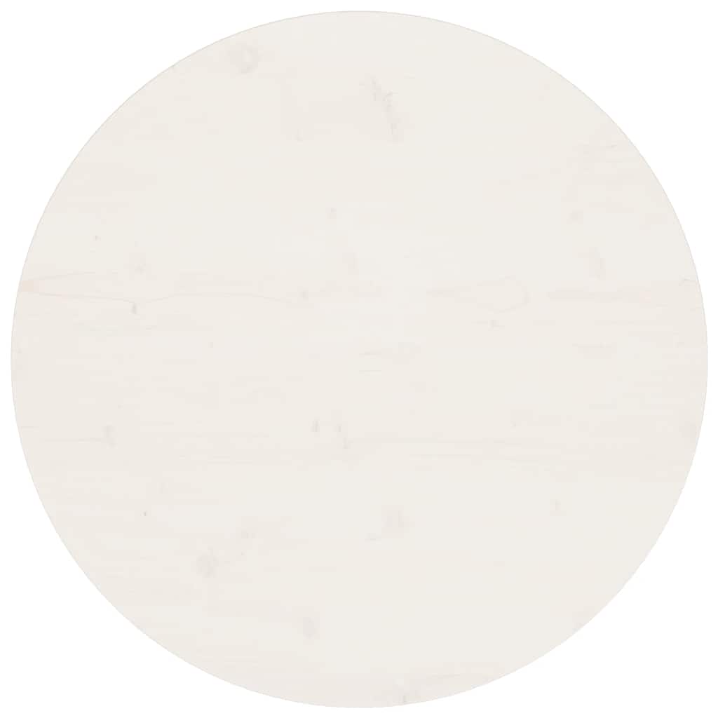Επιφάνεια Τραπεζιού Στρογγυλή Λευκή Ø70x3 εκ. Μασίφ Ξύλο Πεύκου - Pakobazaar