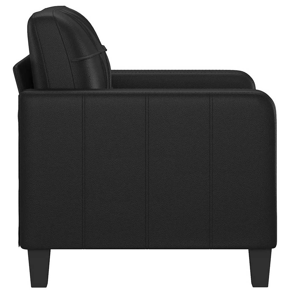 Πολυθρόνα Μαύρη 60 εκ. από Συνθετικό Δέρμα - Pakobazaar