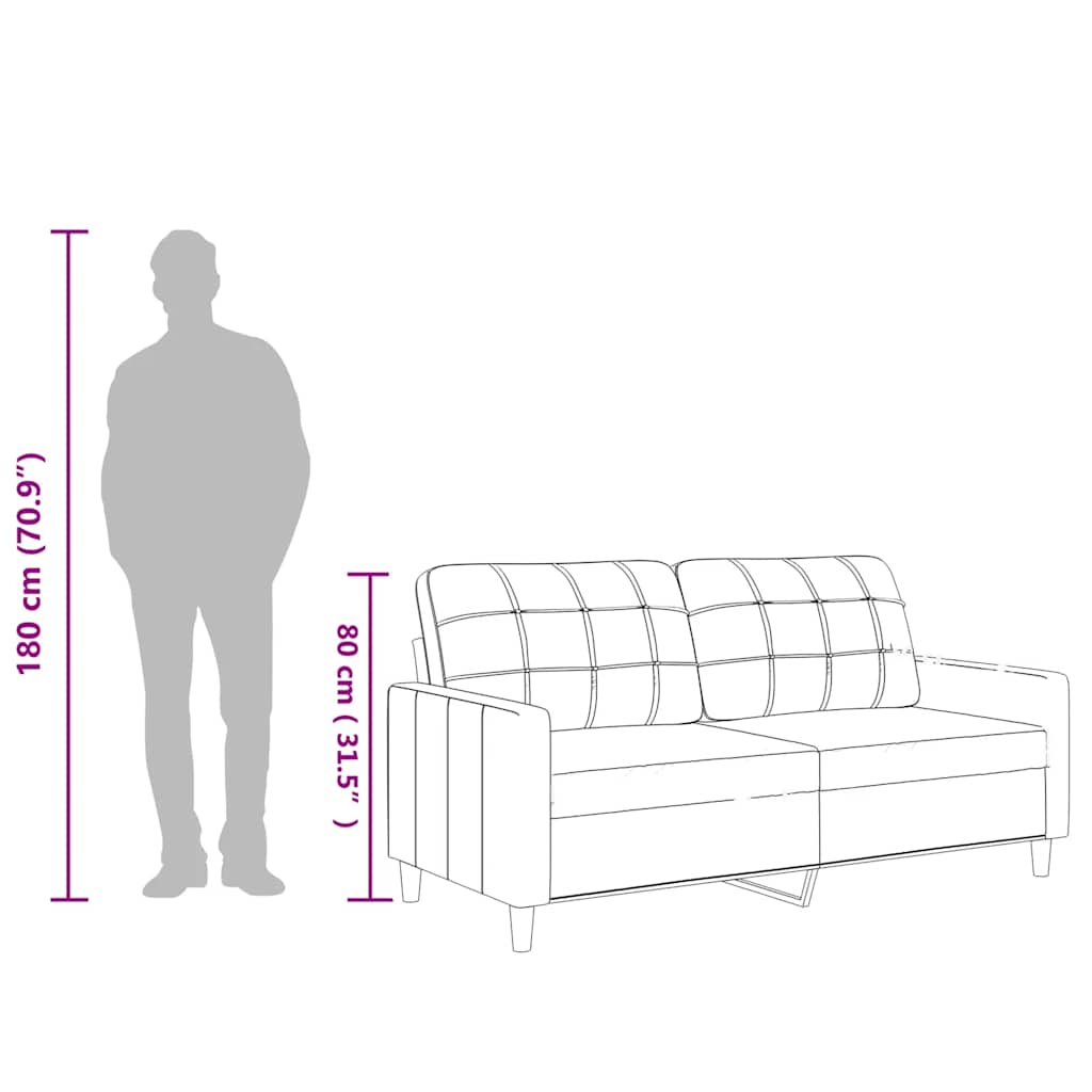 Καναπές Διθέσιος Γκρι 140 εκ. από Συνθετικό Δέρμα