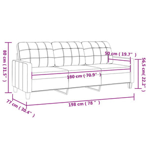 Καναπές Τριθέσιος Κρεμ 180 εκ. από Συνθετικό Δέρμα - Pakobazaar