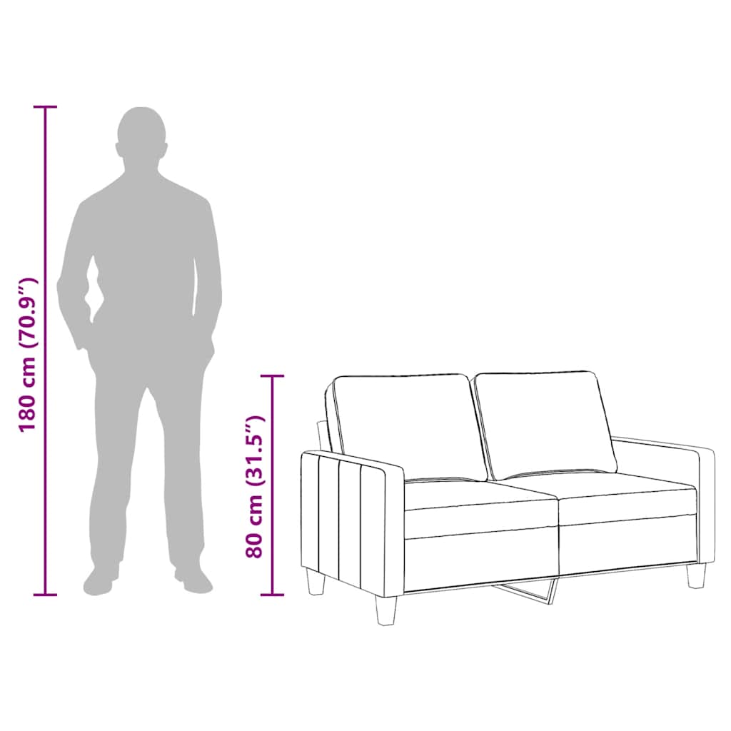 Καναπές Διθέσιος Ανοιχτό Γκρι 120 εκ. Υφασμάτινος - Pakobazaar