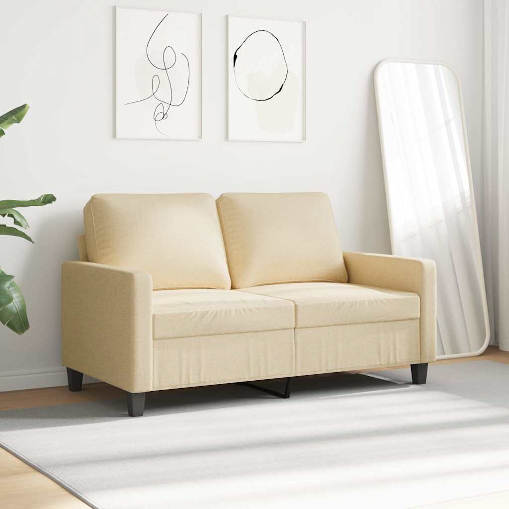Καναπές Διθέσιος Κρεμ 120 εκ. Υφασμάτινος - Pakobazaar