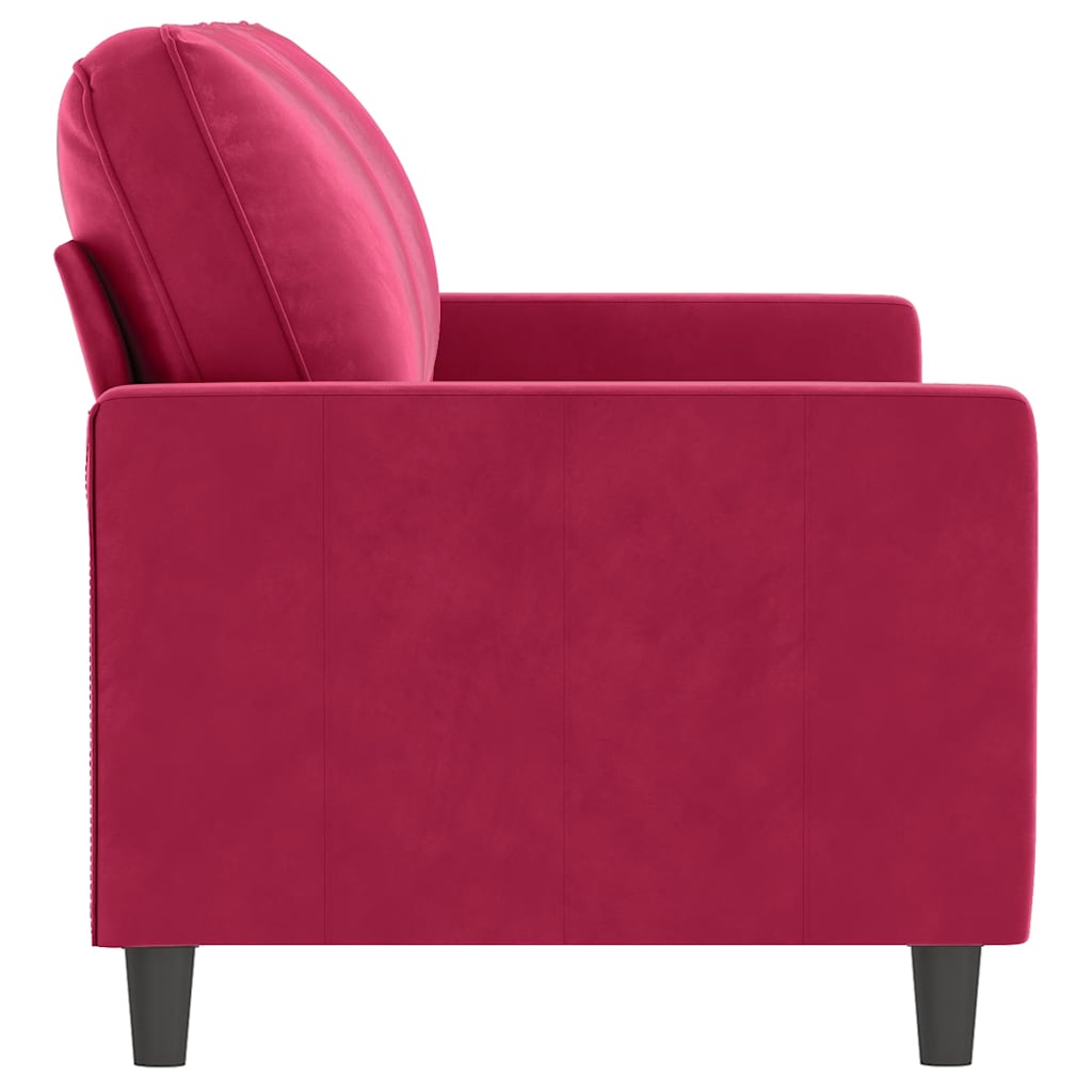 Καναπές Διθέσιος Μπορντό 140 εκ. Βελούδινος