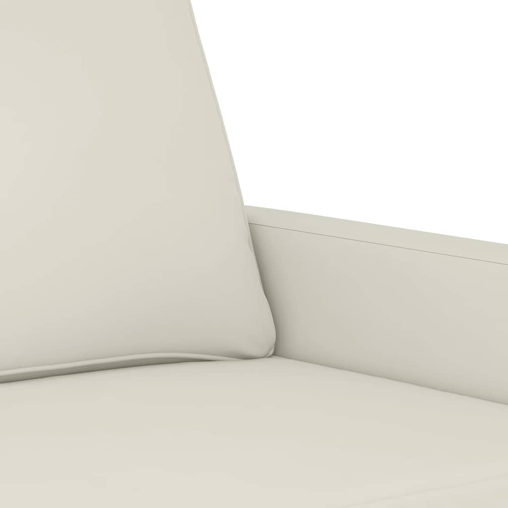 Καναπές Διθέσιος Κρεμ 140 εκ. Βελούδινος