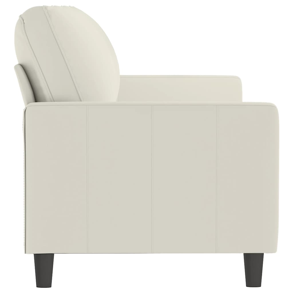 Καναπές Τριθέσιος Κρεμ 180 εκ. Βελούδινος