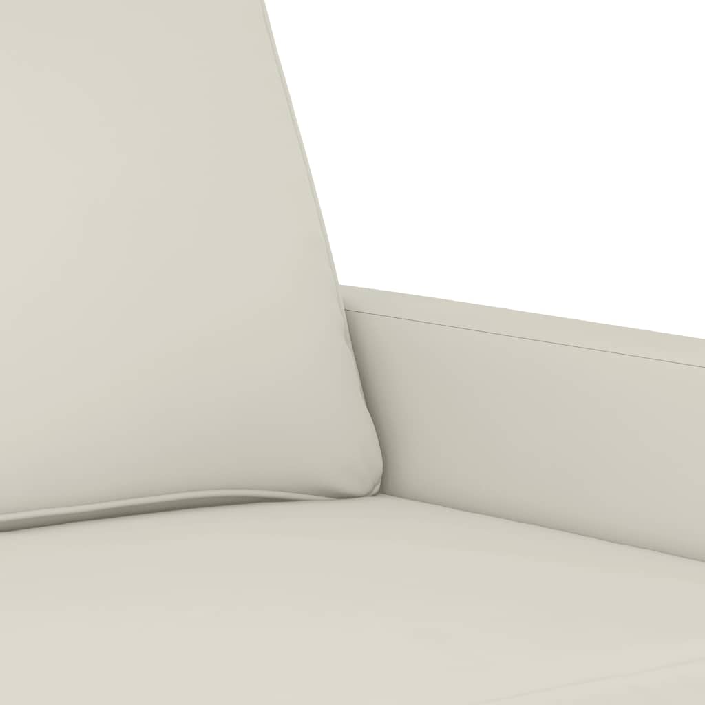 Καναπές Τριθέσιος Κρεμ 180 εκ. Βελούδινος