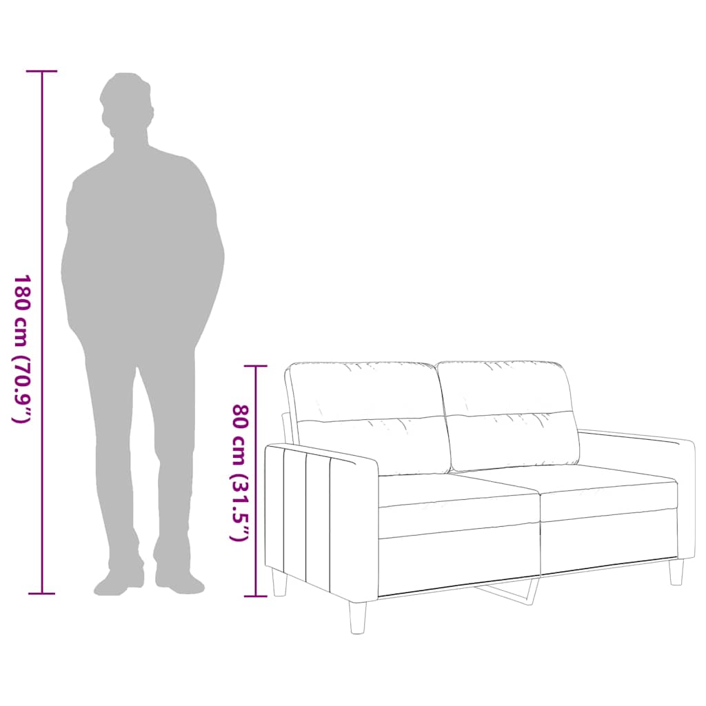 Καναπές Διθέσιος Ανοιχτό Γκρι 120 εκ. Υφασμάτινος