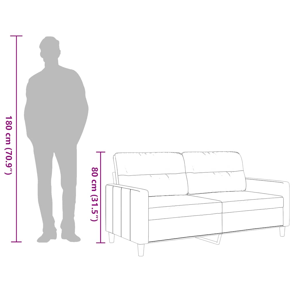 Καναπές Διθέσιος Ανοιχτό Κίτρινο 140 εκ. Υφασμάτινος - Pakobazaar