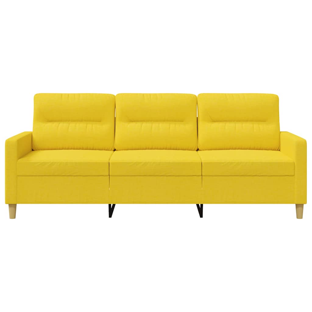 Καναπές Τριθέσιος Ανοιχτό Κίτρινο 180 εκ. Υφασμάτινος