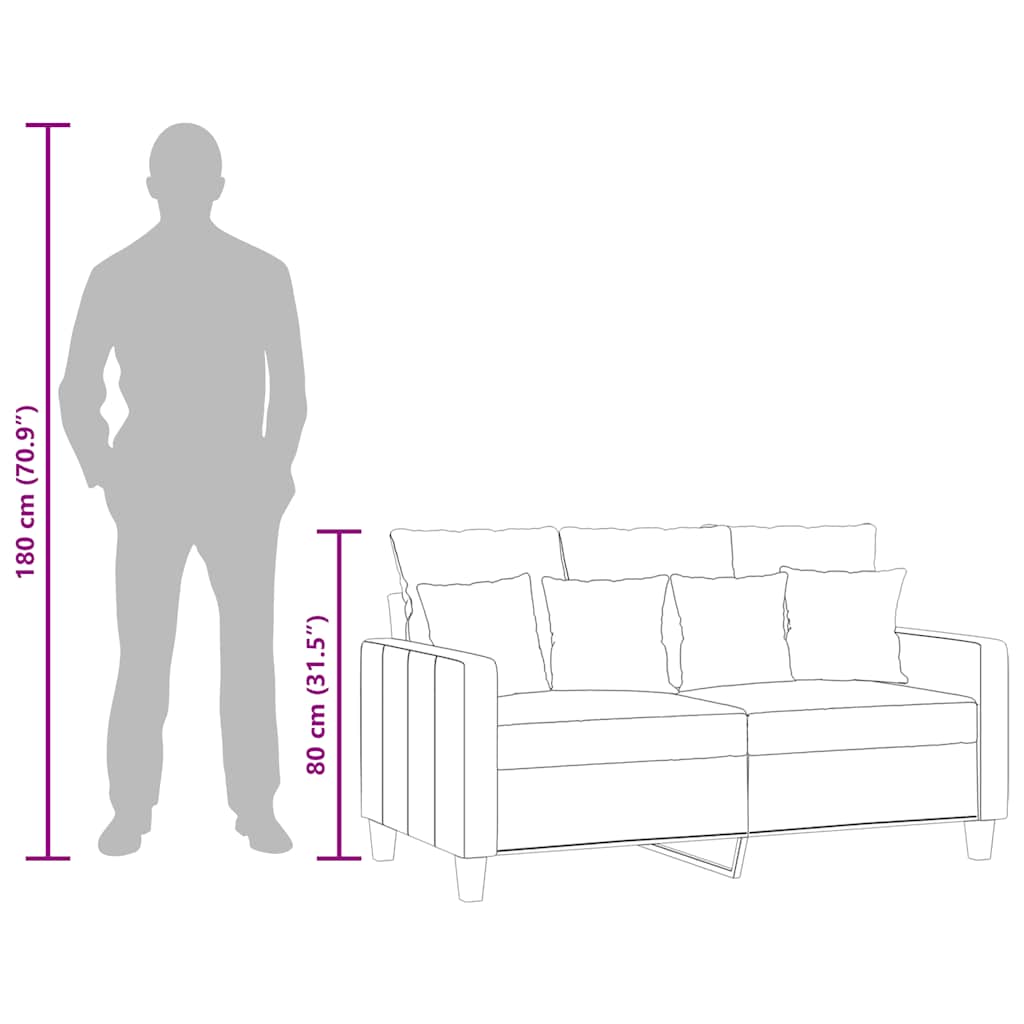 Καναπές Διθέσιος Κρεμ 120 εκ. Υφασμάτινος - Pakobazaar