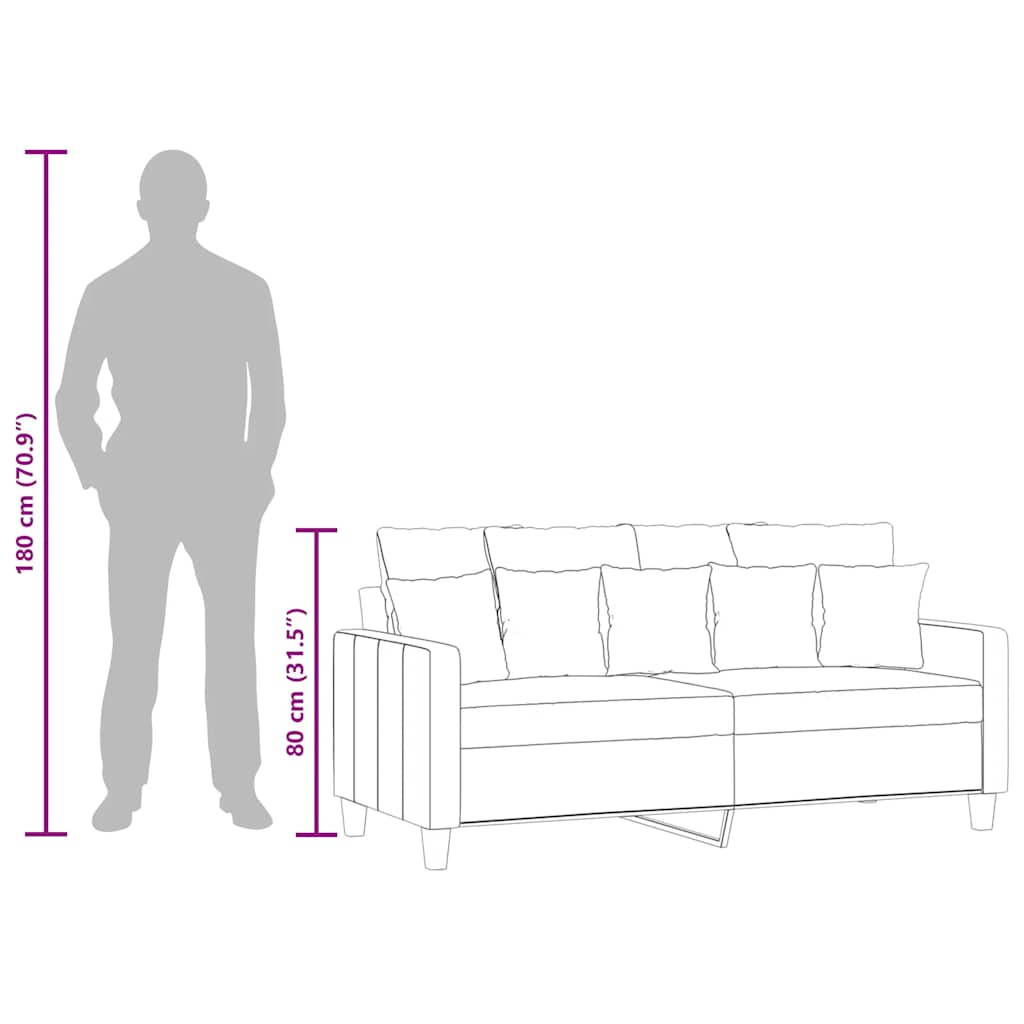 Καναπές Διθέσιος Καφέ 140 εκ. Υφασμάτινος - Pakobazaar