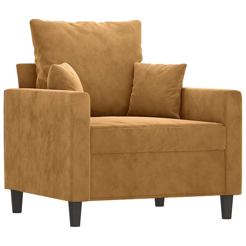 Πολυθρόνα Καφέ 60 εκ. Βελούδινη - Pakobazaar