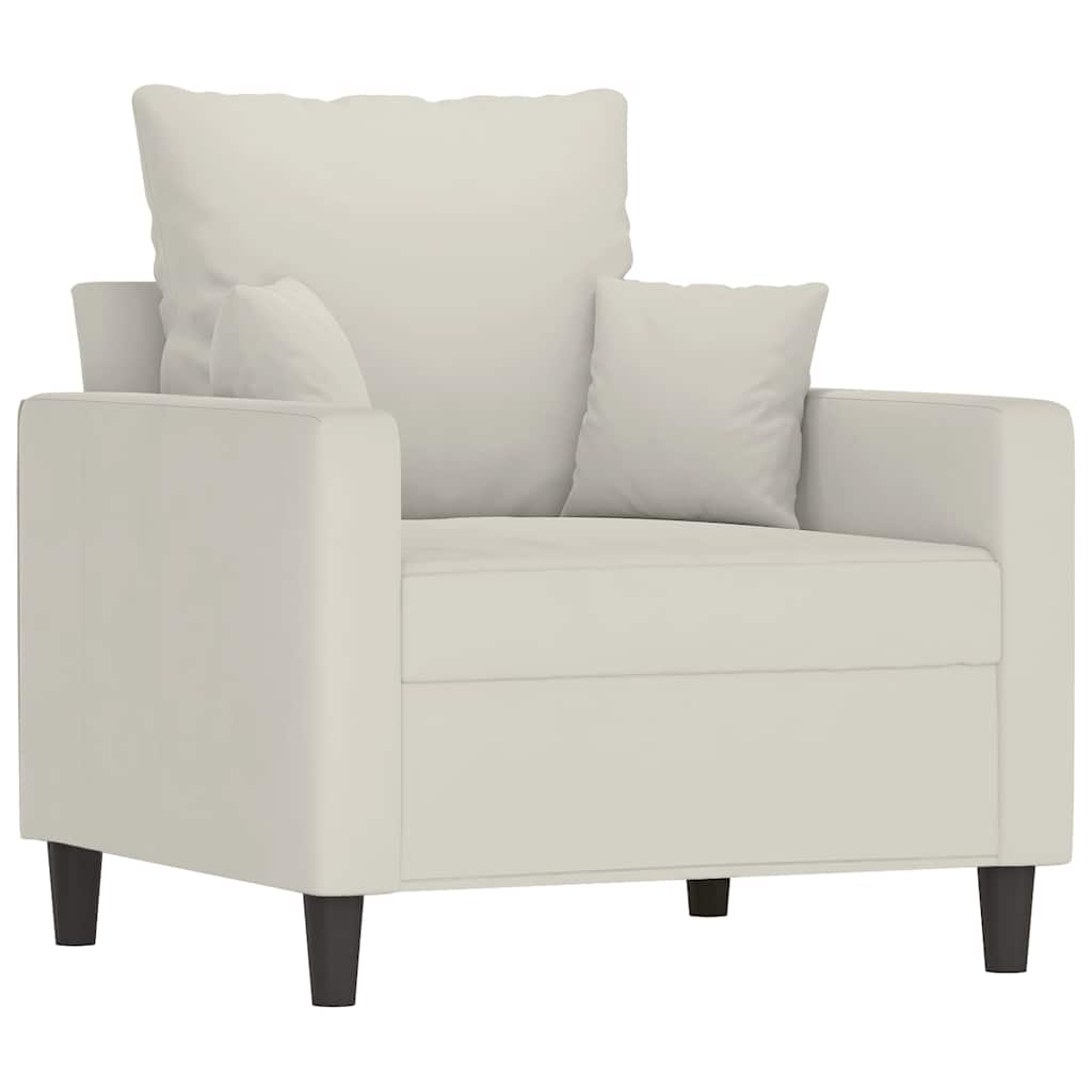 Πολυθρόνα Κρεμ 60 εκ. Βελούδινη - Pakobazaar