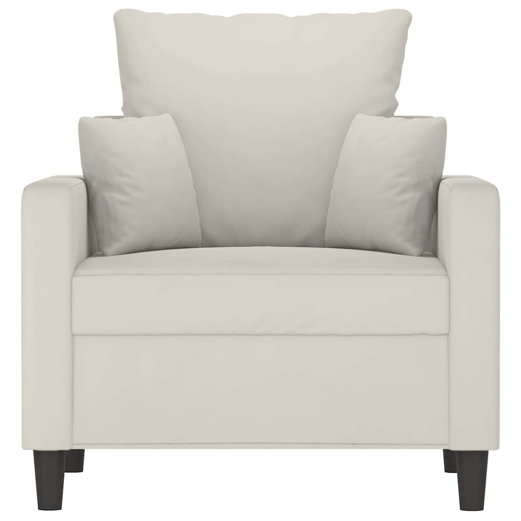 Πολυθρόνα Κρεμ 60 εκ. Βελούδινη - Pakobazaar