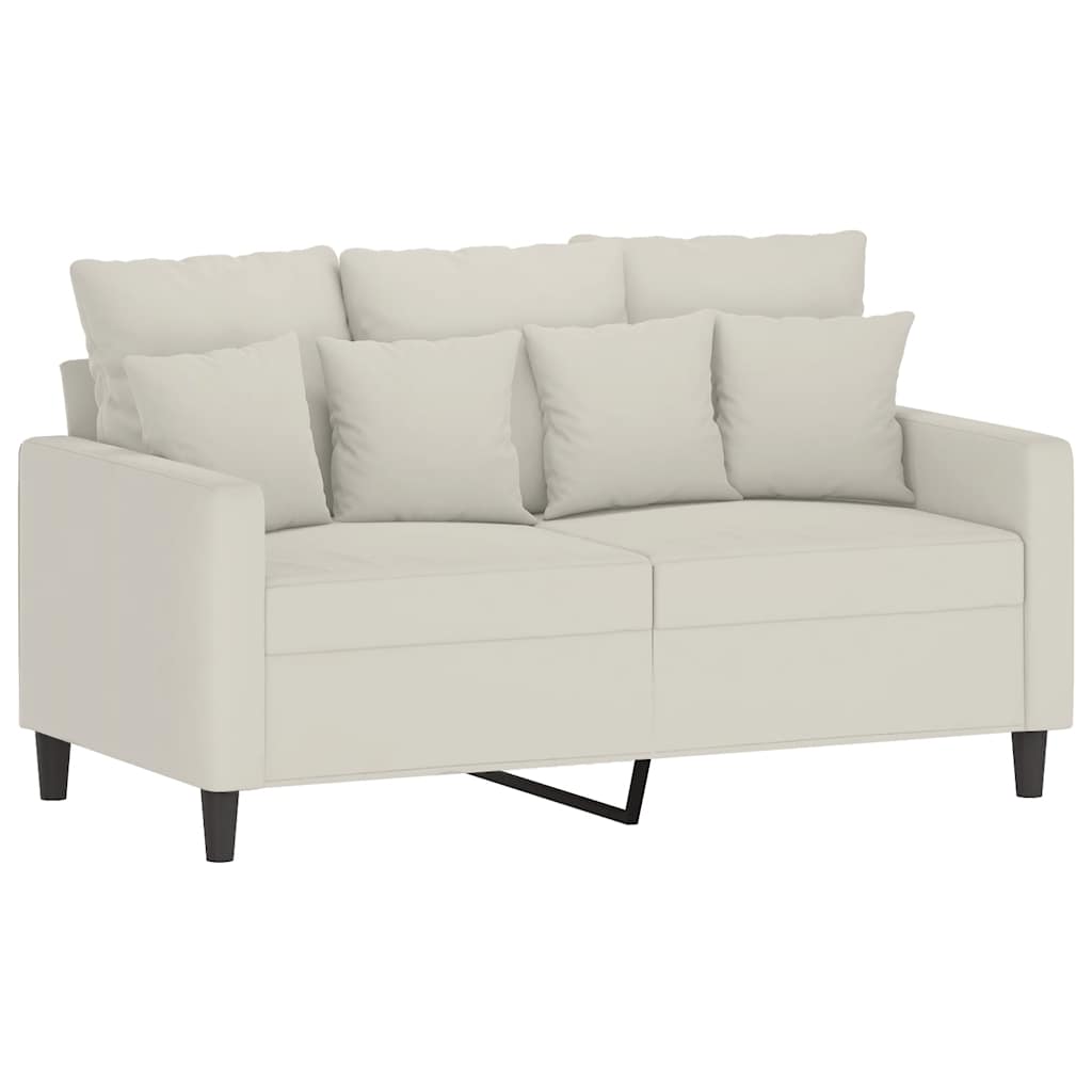 Καναπές Διθέσιος Κρεμ 120 εκ. Βελούδινος - Pakobazaar