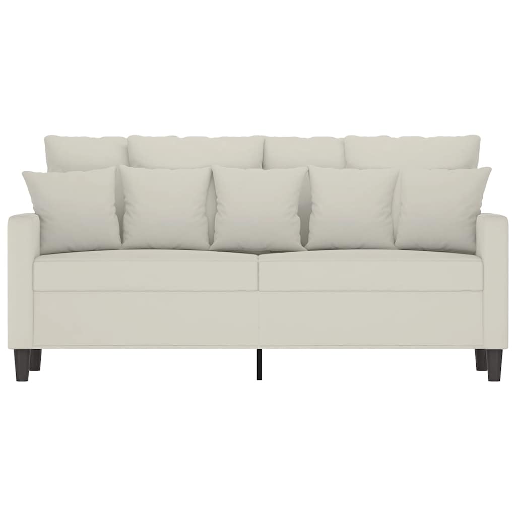 Καναπές Διθέσιος Κρεμ 140 εκ. Βελούδινος