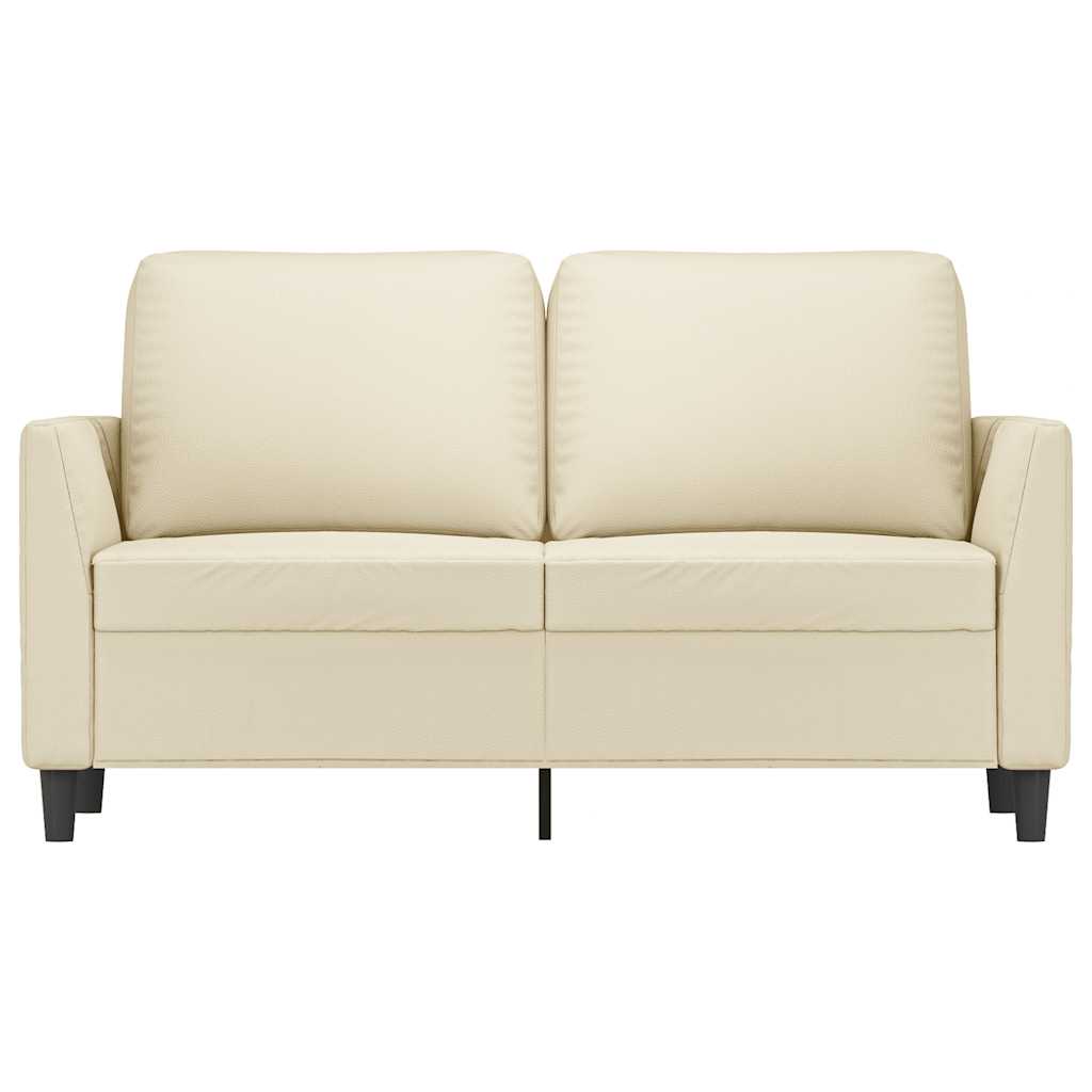 Καναπές Διθέσιος Κρεμ 120 εκ. από Συνθετικό Δέρμα