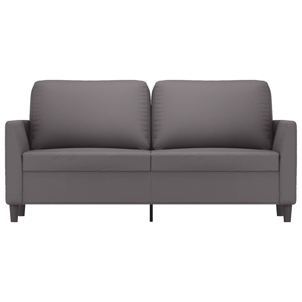 Καναπές Διθέσιος Γκρι 140 εκ. από Συνθετικό Δέρμα