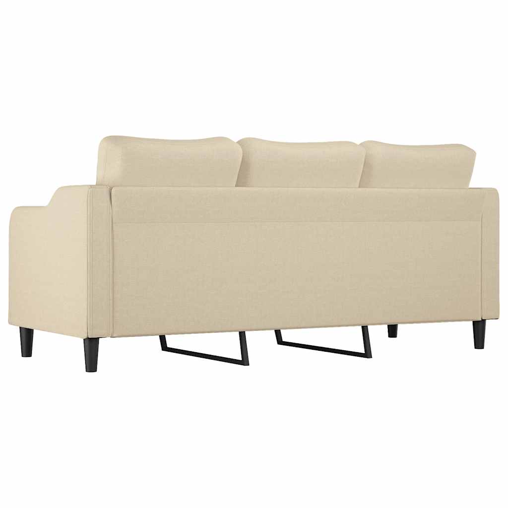 Καναπές Τριθέσιος Κρεμ 180 εκ. Υφασμάτινος