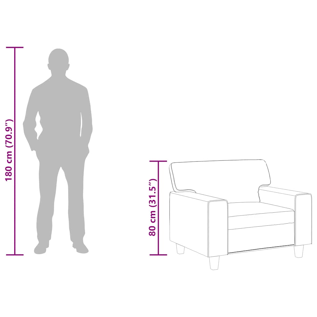 Πολυθρόνα Μαύρη 60 εκ. από Συνθετικό Δέρμα