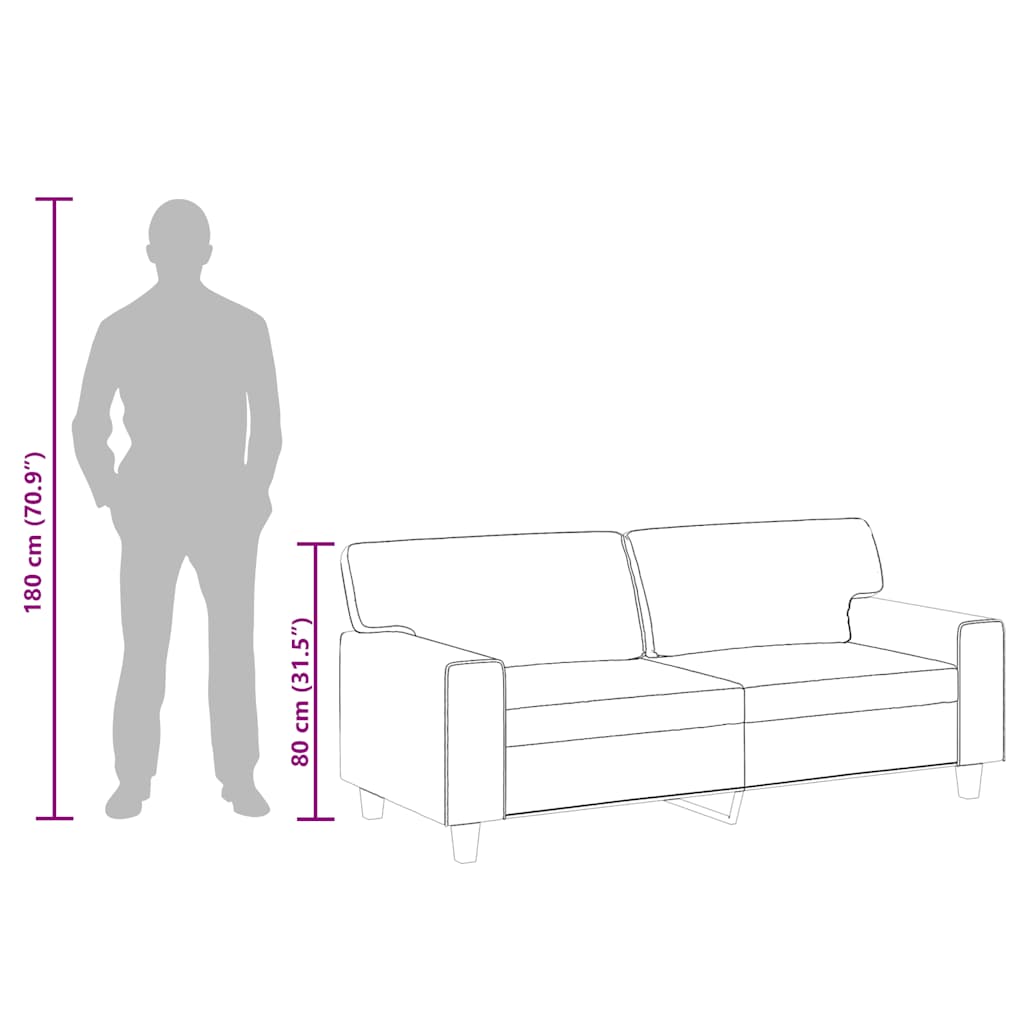 Καναπές Διθέσιος Μαύρος 140 εκ. από Συνθετικό Δέρμα