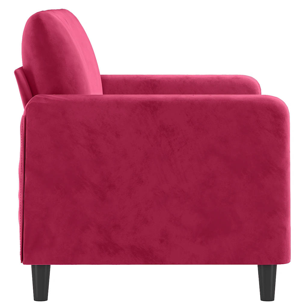 Καναπές Διθέσιος Μπορντό 120 εκ. Βελούδινος - Pakobazaar