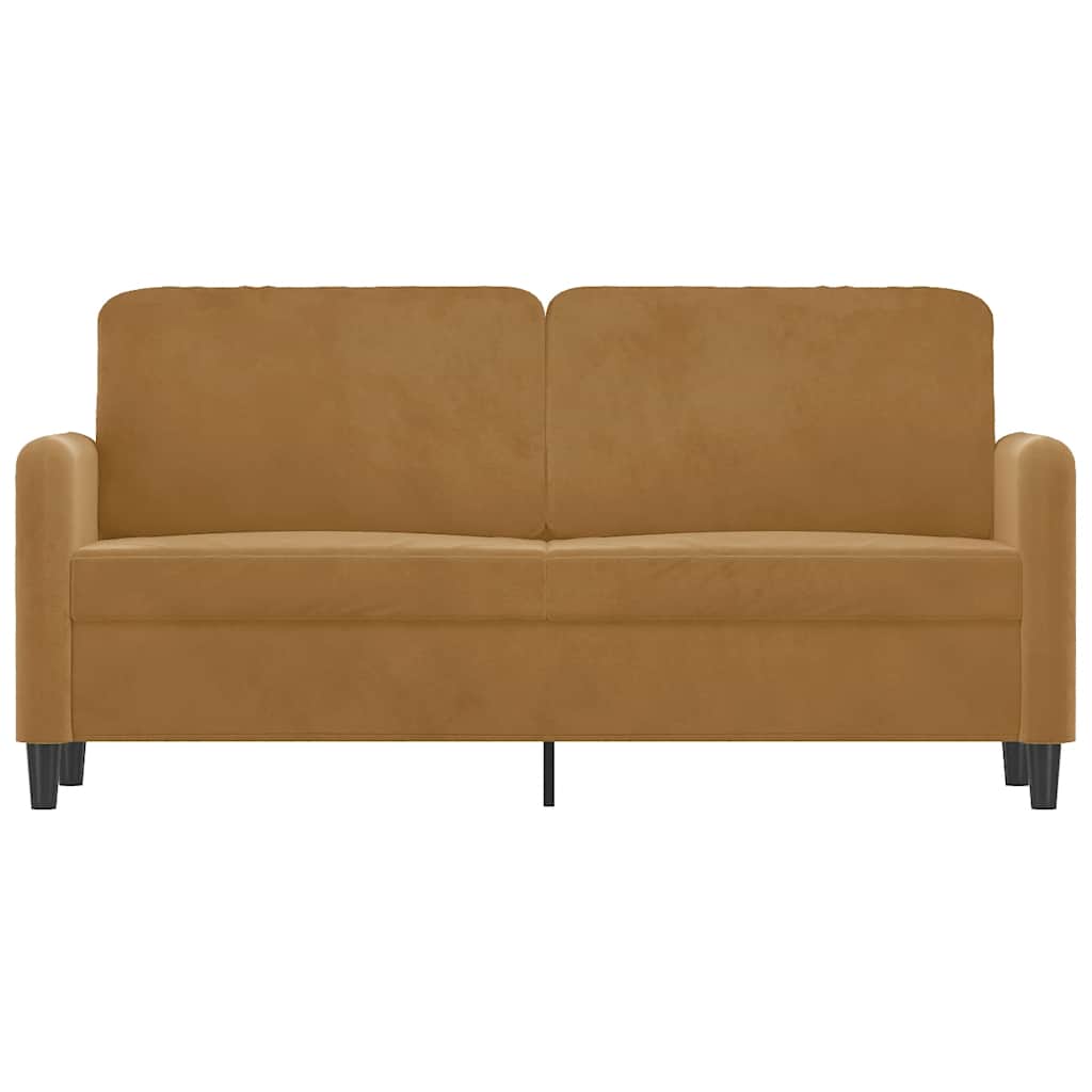 Καναπές Διθέσιος Καφέ 140 εκ. Βελούδινος