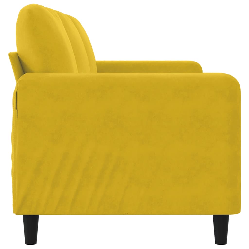 Καναπές Τριθέσιος Κίτρινο 180 εκ. Βελούδινος
