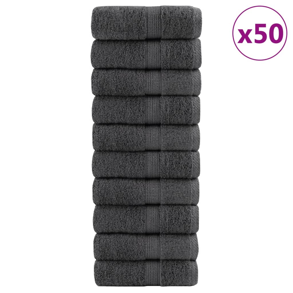Premium Πλυντήρια SOLUND 50 τμχ Ανθρακίτης 15x21 εκ. 600 gsm - Pakobazaar