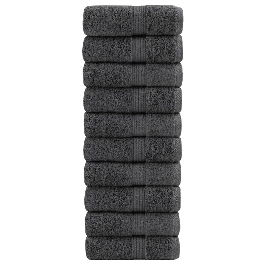 Πετσέτες Ξενώνα Premium SOLUND 10 τεμ. Ανθρακί 30x50 εκ. 600 γρ./μ² - PAKOBAZAAR