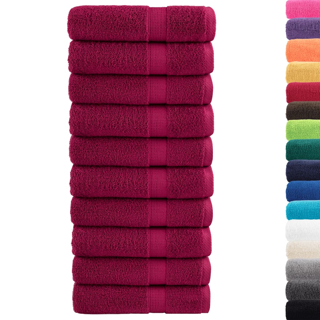Premium Πετσέτες μπάνιου SOLUND 10 τμχ Bordeaux 70x140 εκ. 600 gsm - PAKOBAZAAR