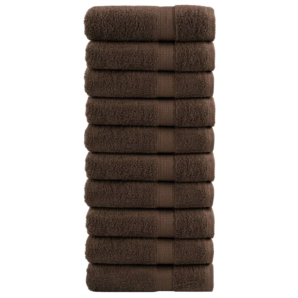 Χειροπετσέτες Premium SOLUND 10 τεμ. Καφέ 50x100 εκ. 600 γρ./μ² - PAKOBAZAAR