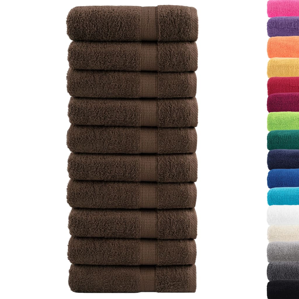 Χειροπετσέτες Premium SOLUND 10 τεμ. Καφέ 50x100 εκ. 600 γρ./μ² - PAKOBAZAAR