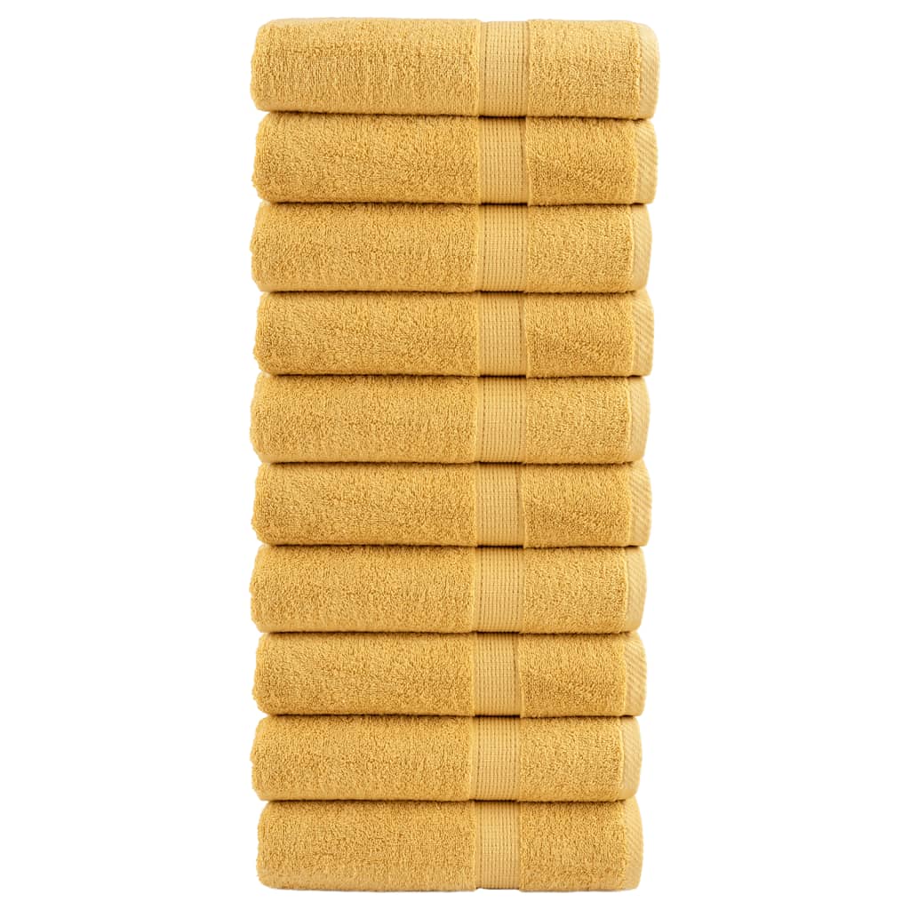Χειροπετσέτες Premium SOLUND 10 τεμ. Χρυσές 50x100 εκ. 600 γρ./μ² - PAKOBAZAAR