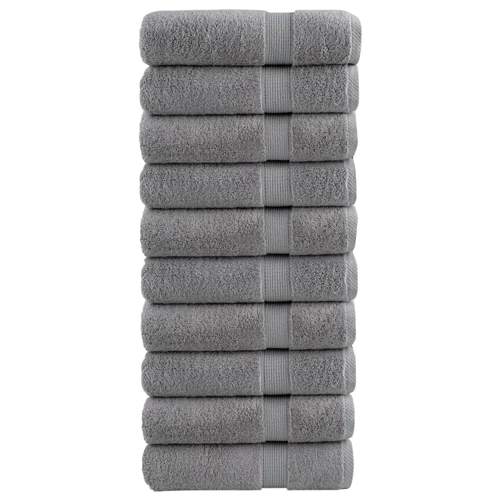 Πετσέτες Μπάνιου Premium SOLUND 10 τεμ. Γκρι 100x150 εκ. 600 γρ./μ² - PAKOBAZAAR
