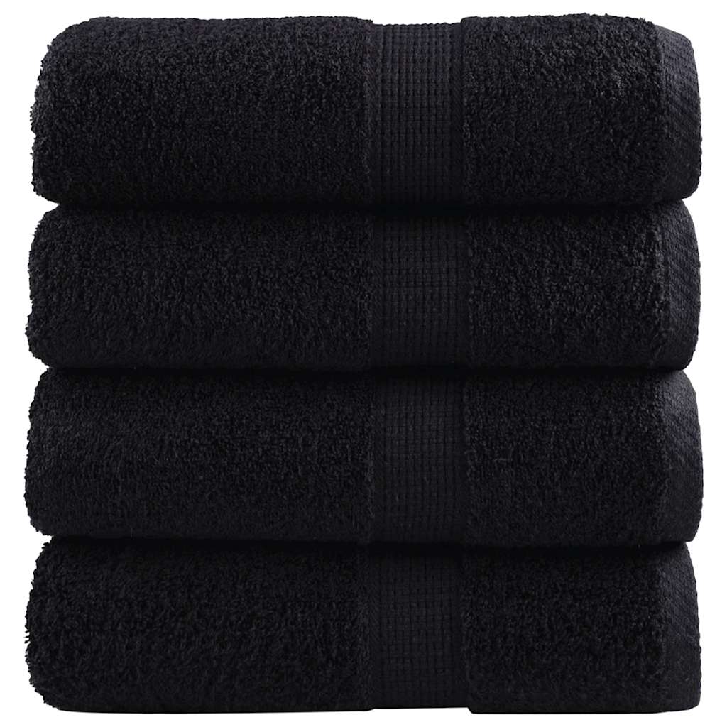 Πετσέτες Ξενώνα Premium SOLUND 4 τεμ. Μαύρες 30x50 εκ. 600 γρ./τ.μ. - Pakobazaar