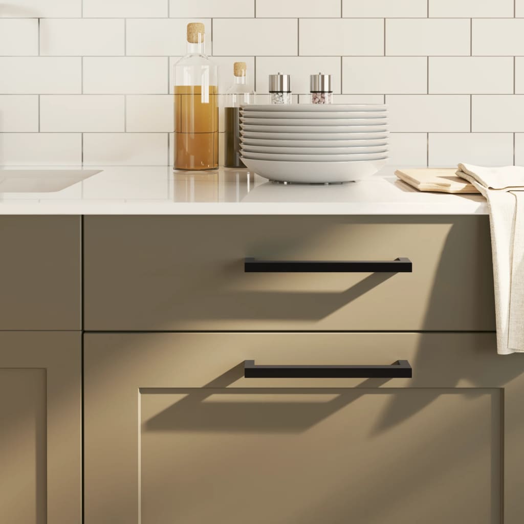 Λαβές Ντουλαπιών 10 τεμ. Μαύρες 192 χιλ. από Ανοξείδωτο Ατσάλι - Pakobazaar