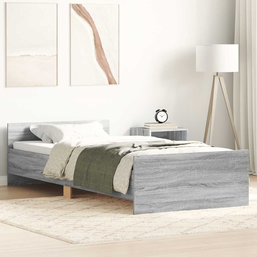 Πλαίσιο Κρεβατιού Γκρι Sonoma 90x200 εκ. Επεξεργασμένο Ξύλο