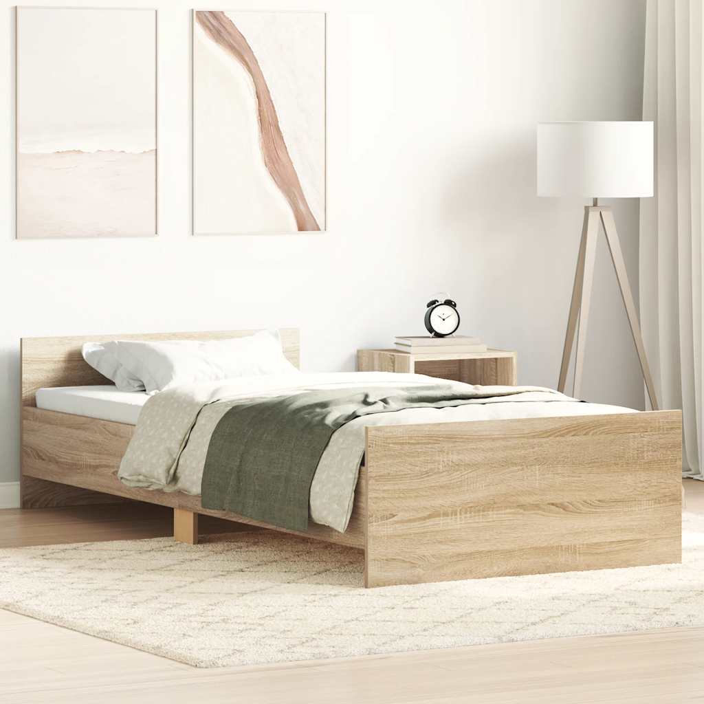 Πλαίσιο Κρεβατιού Χωρ. Στρώμα Sonoma Δρυς 100x200εκ Επ. Ξύλο - Pakobazaar